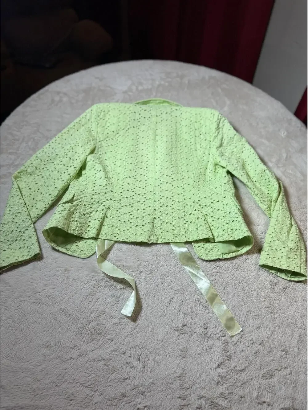 Willie Smith Light Green Eyelet Lace Skirt SZ 6